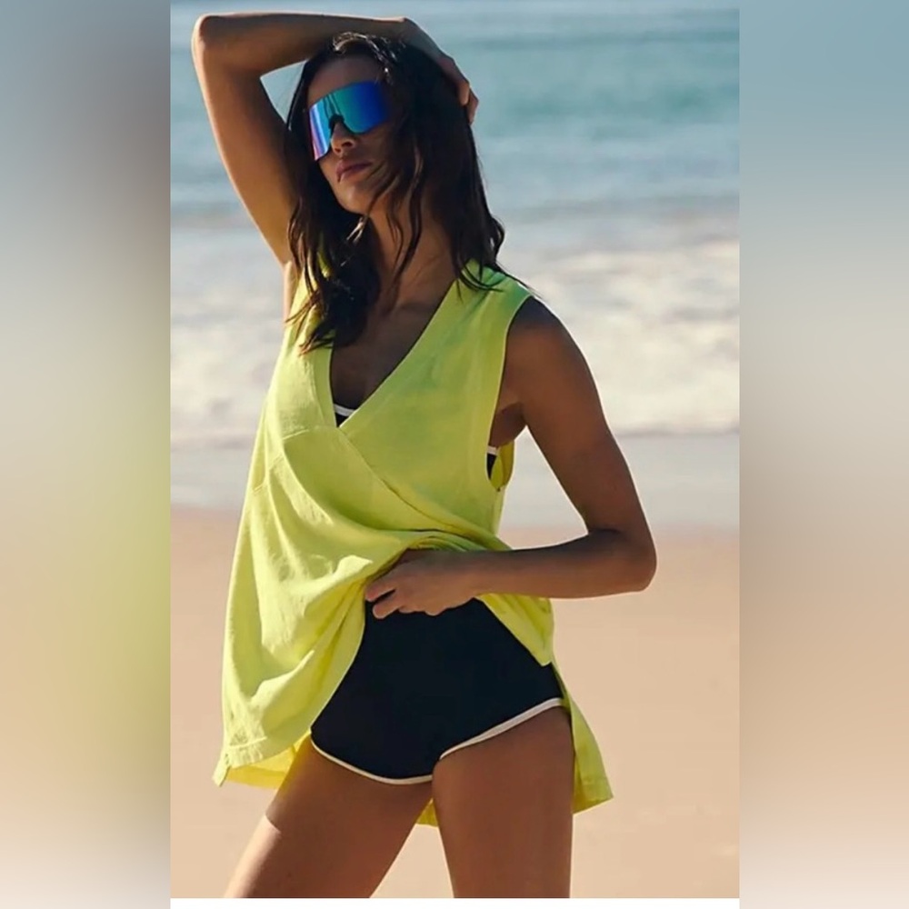 FP Movement by Free People Neon Yellow V-Neck Tank Top - Picture 2 of 8
